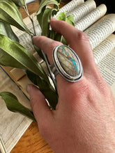 Load image into Gallery viewer, “Summer Rivers” Size 8.75 Royston Ribbon Turquoise + Silver Ring
