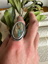 Load image into Gallery viewer, “Summer Rivers” Size 8.75 Royston Ribbon Turquoise + Silver Ring
