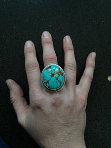 Size 11 #8 Turquoise + Silver Ring (20% off-$320)