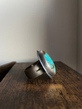 Load image into Gallery viewer, Size 11 #8 Turquoise + Silver Ring (20% off-$320)

